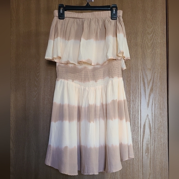 Lulu's Ideal Island Blush Tie-Dye Strapless Dress - Picture 5 of 8